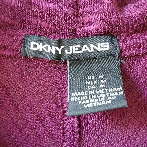 DKNY JEANS COWL NECK FLOWY TUNIC SWEATER SZ MEDIUM BURGUNDY PURPLE LAGENLOOK - Picture 4 of 8